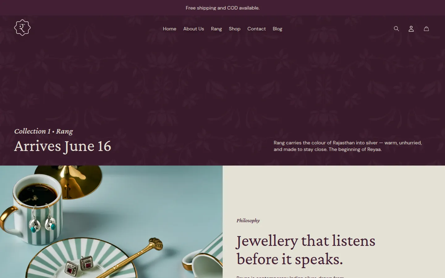 Reyaa homepage