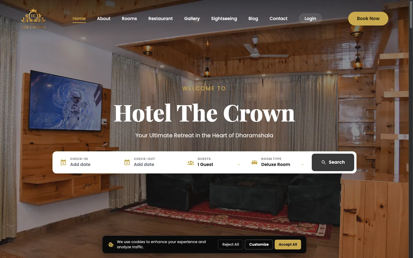 Hotel The Crown homepage
